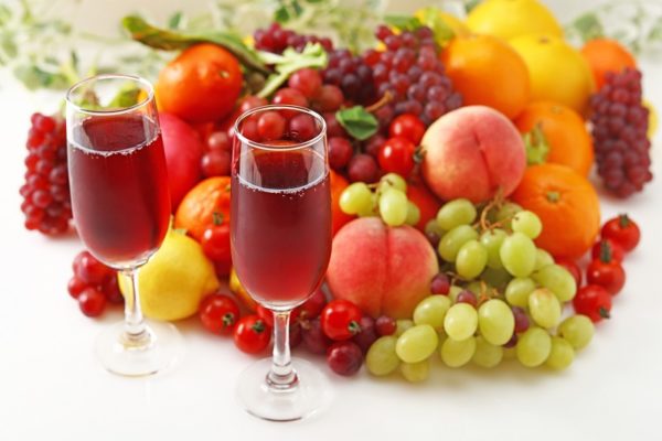 果物とワイン