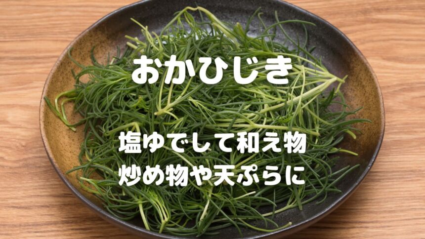 おかひじき 塩ゆでして和え物 炒め物や天ぷらに