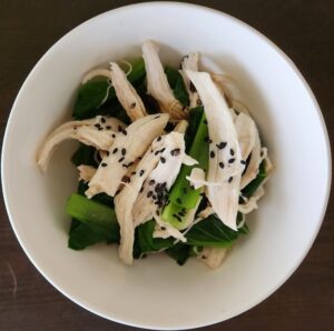 小松菜と鶏肉の和え物
