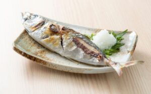 大葉、大根おろしと焼き魚