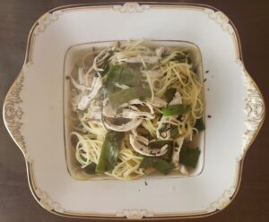 長ネギのパスタ