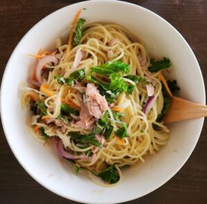 野菜とツナのパスタ