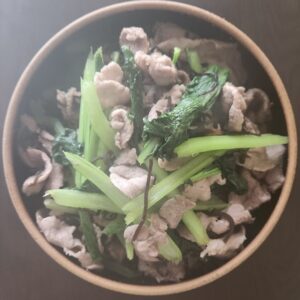 小松菜と豚肉の炒め物