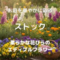 お庭を華やかに彩る ストック 柔らかな花びらの エディブルフラワー