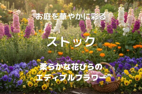お庭を華やかに彩る ストック 柔らかな花びらの エディブルフラワー