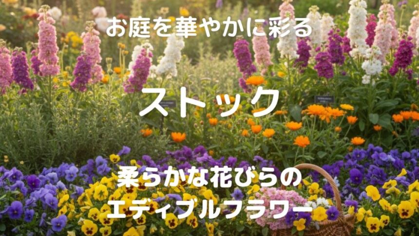 お庭を華やかに彩る ストック 柔らかな花びらの エディブルフラワー