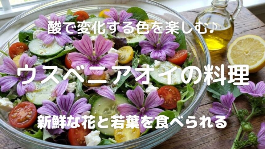 酸で変化する色を楽しむ♪ ウスベニアオイの料理 新鮮な花と若葉を食べられる