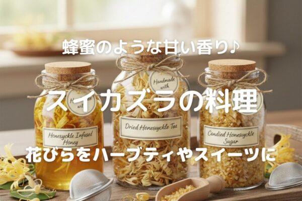 蜂蜜のような甘い香り♪ スイカズラの料理 花びらをハーブティやスイーツに